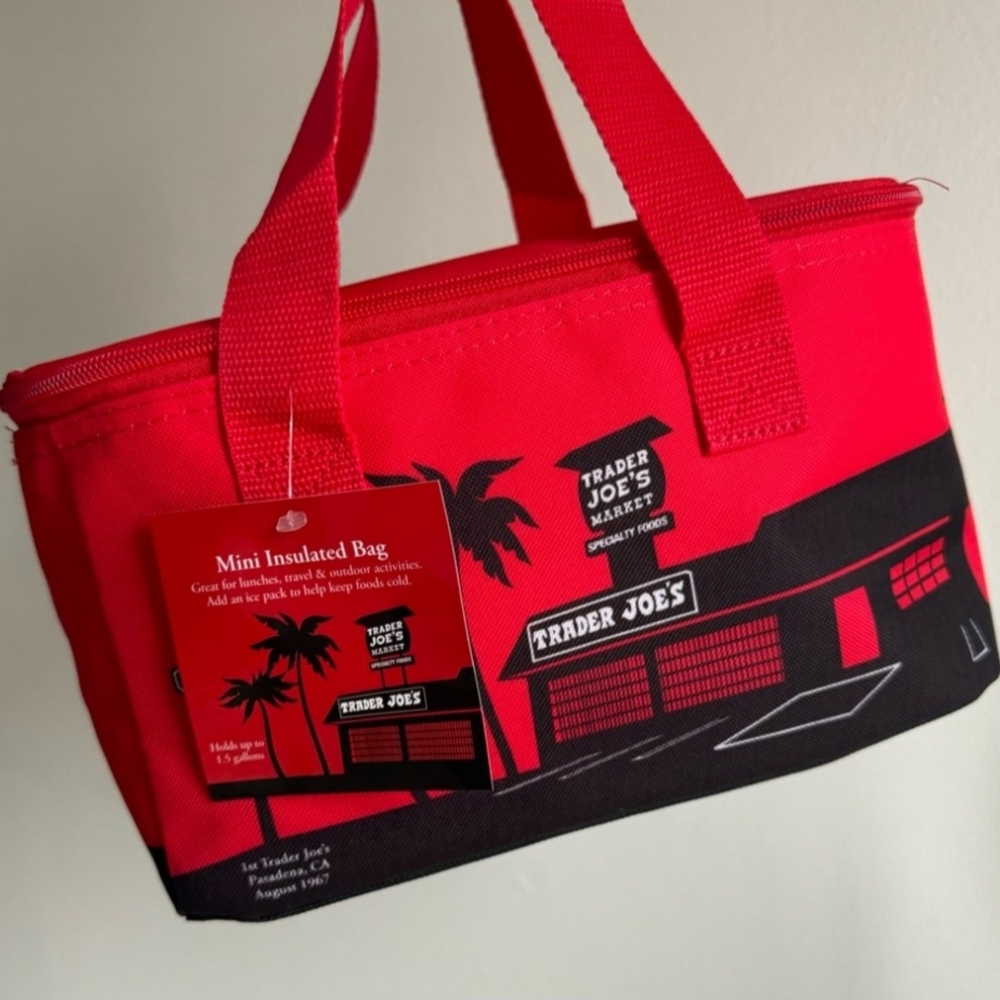 NEW Trader Joe's 1.5 Gal Limited 2024 Mini Insulated Tote Lunch Bag - Red